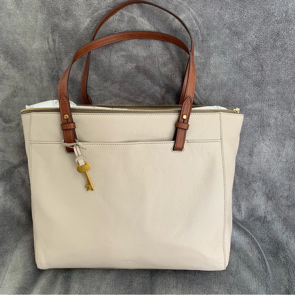 Fossil Leather Rachel Tote in Graystone - Picture 6 of 16